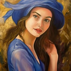 Blue hat lady