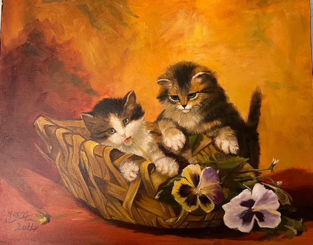Cats and  basket
